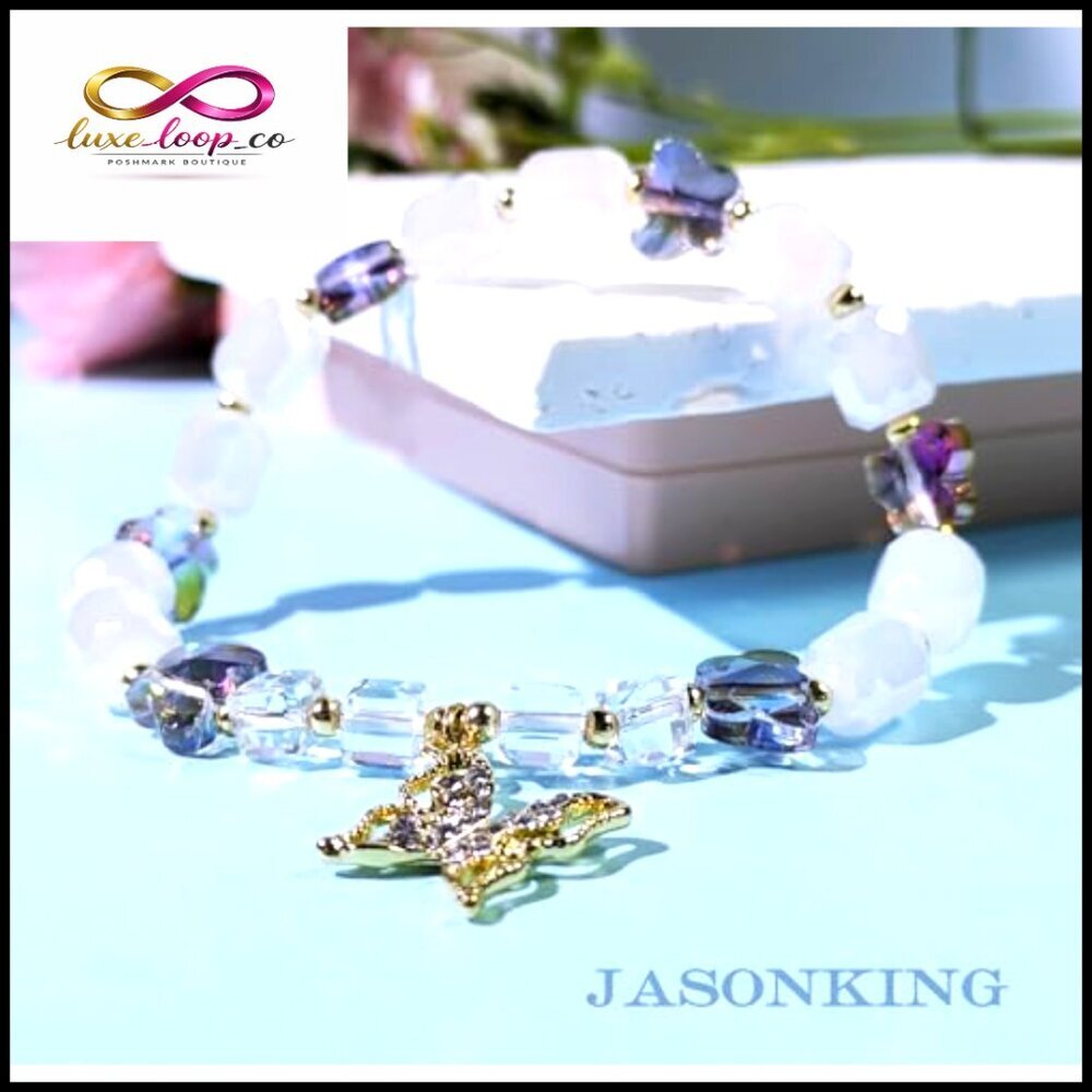 Butterfly Crystal Stretch Bracelet Women's Jewelry Gift - Picture 4 of 6